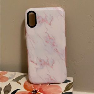 Bold pink marble case iPhone XR